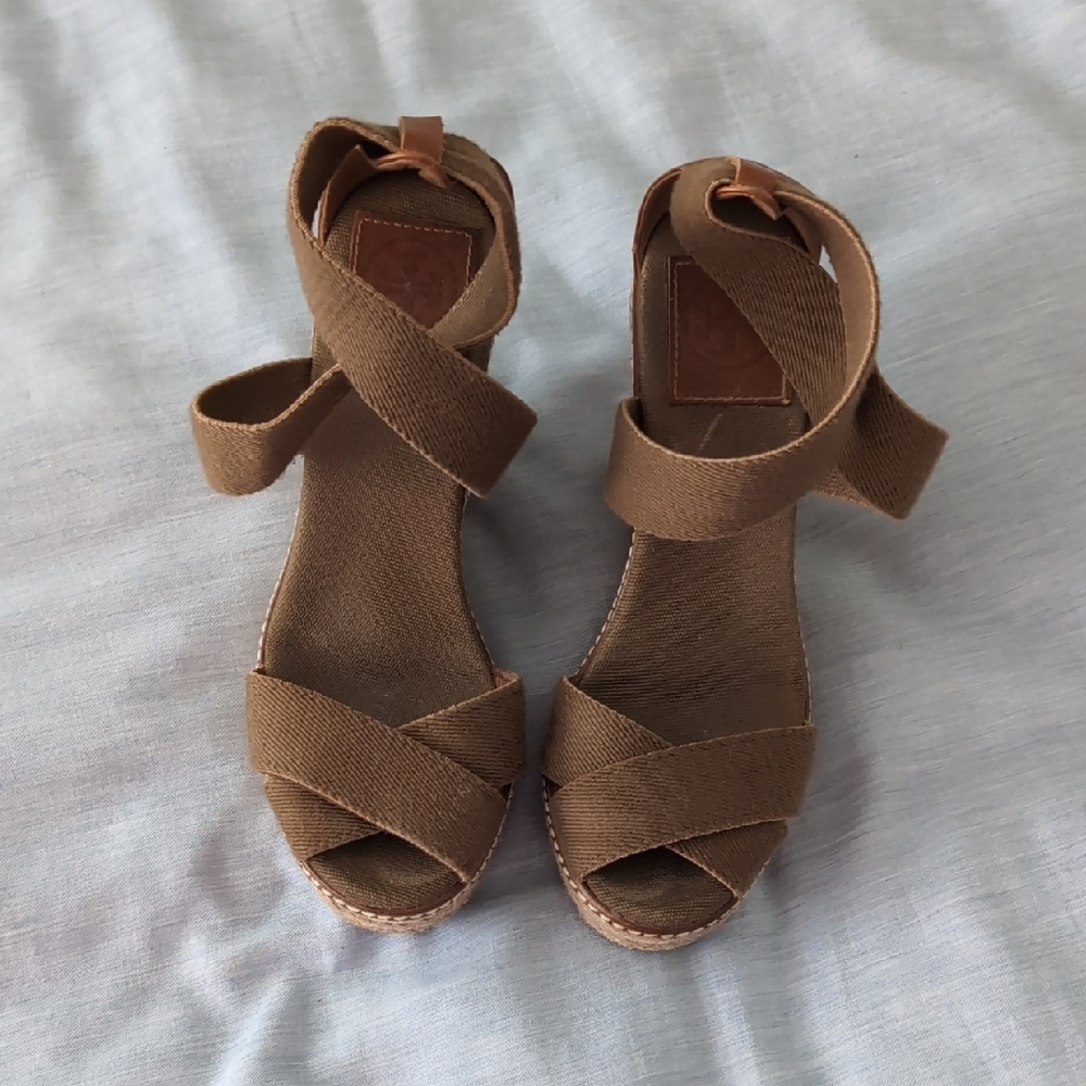 Tory Burch Tan Espadrille Sandals